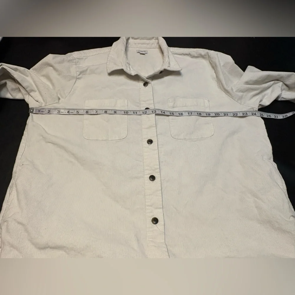 J.Crew Ivory Corduroy Button Down Shirt/Shacket Cotton w/ Pockets Size XL